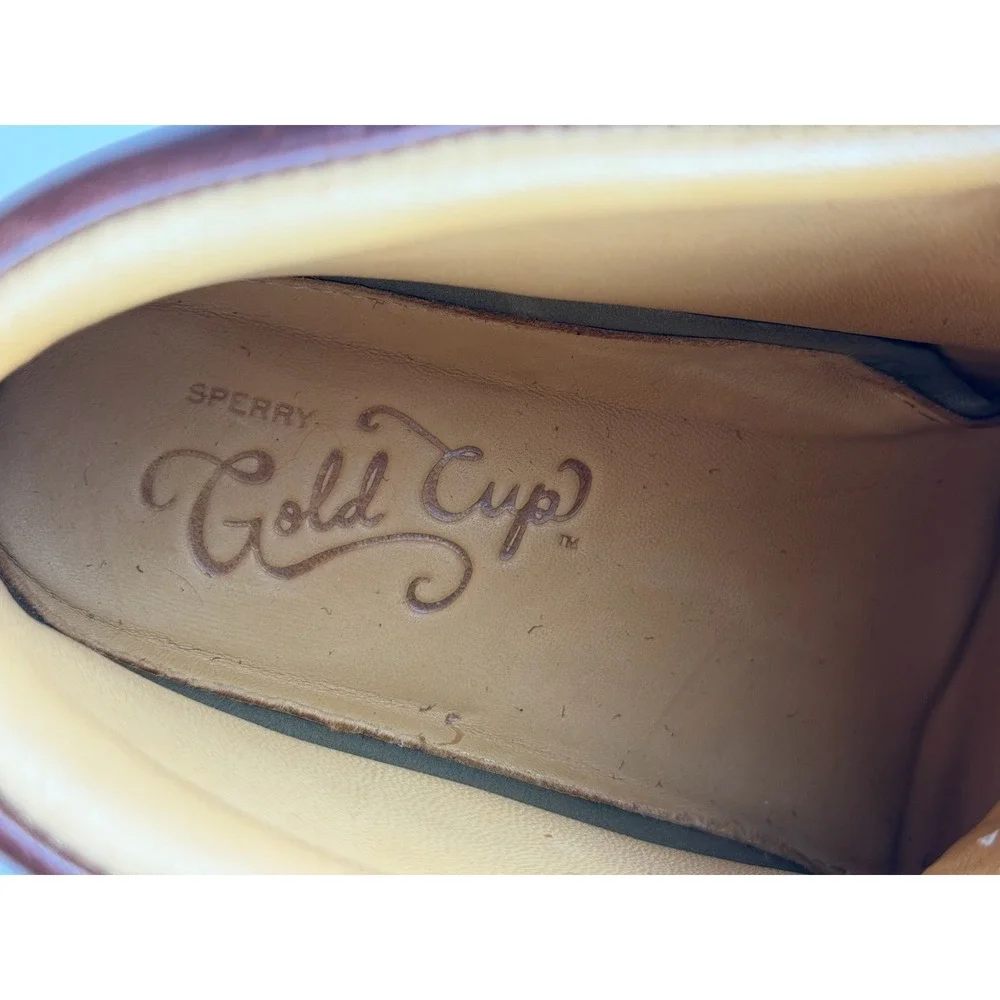 Sperry Gold Cup Chukka Boots Men 7.5 Brown Vibram Soles Leather High Top